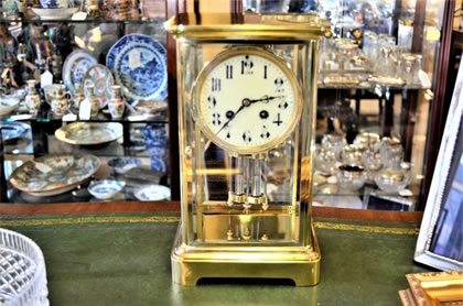 Victorian brass mantle clock