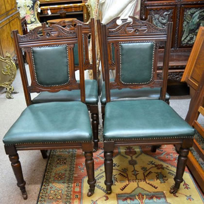 Set of four late Victorian chairs