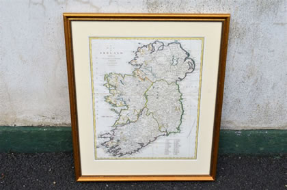 Gilt framed irish map