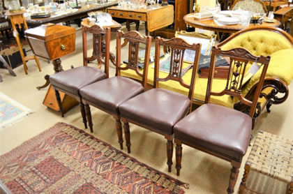 Set of four victorian mahogany dining chairs