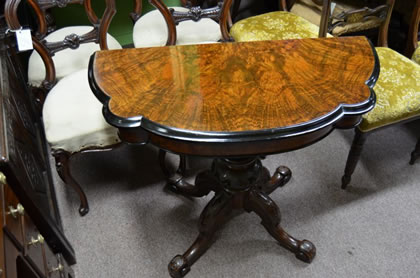 Victorian burr-walnut card table