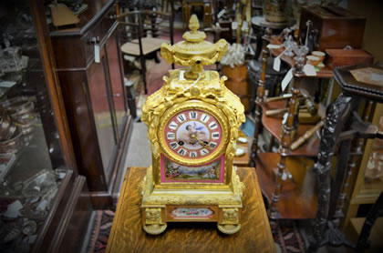 19th century gilt and painted porcelain french mantel clock