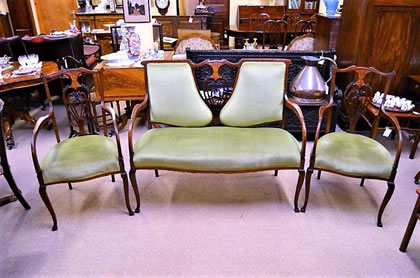 Three piece mahogany edwardian suite