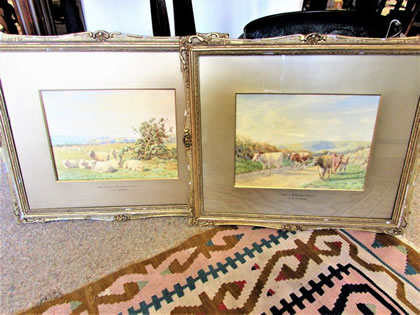Pair of gilt framed watercolours