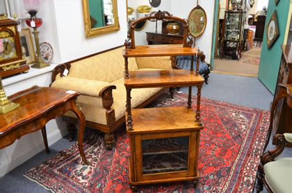 Victorian walnut music cabinet