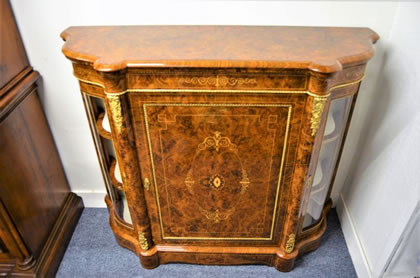 Victorian burr walnut credenza