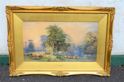 Gilt framed watercolour , signed