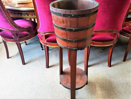 Oak and brass bound planter