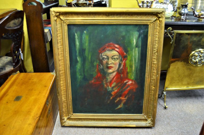 Gilt framed oil painting