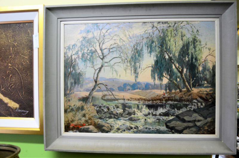 Framed oil on board