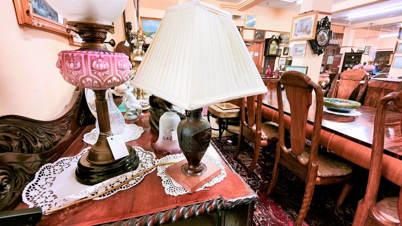 Japanese bronze lamp