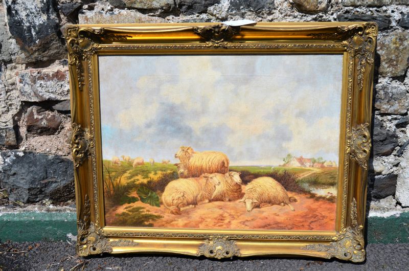 Gilt framed 19th century oil painting