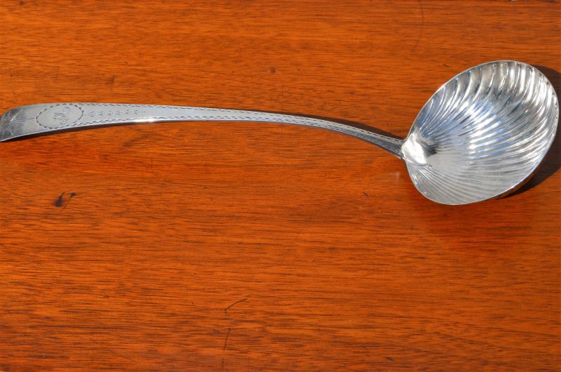 18th century irish silver soup ladle
