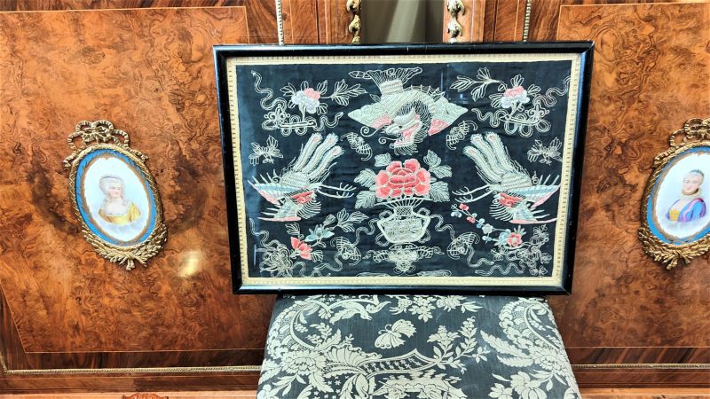 Framed chinese silk