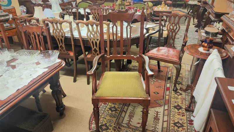Set of eight mahogany dining chairs
