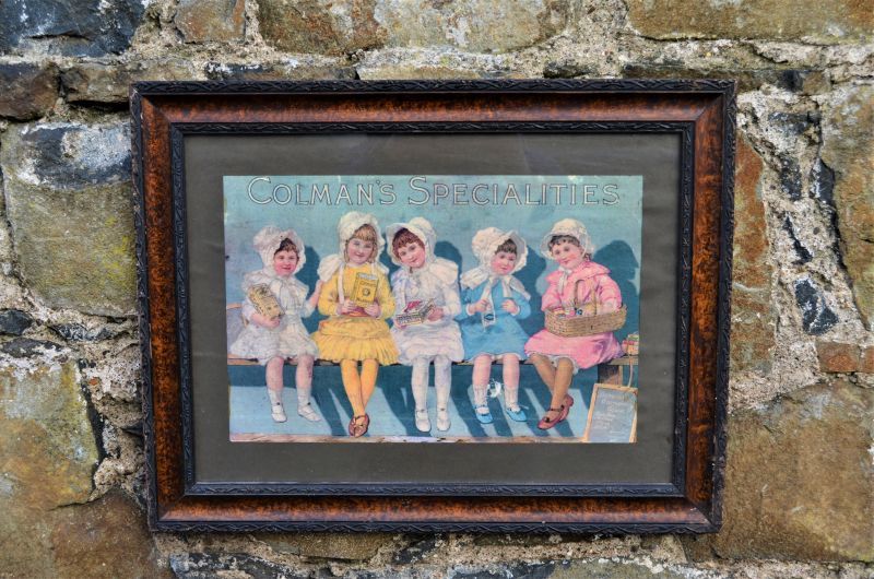 Old colmans framed advertisement