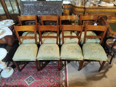 Set of eight mahogany dining chairs