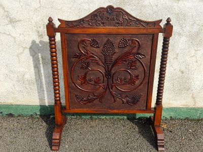 Edwardian oak firescreen