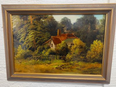 Framed oil painting 
