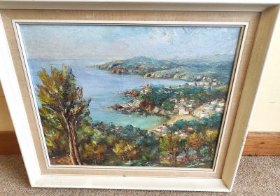 Framed oil painting