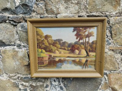 Framed oil painting 