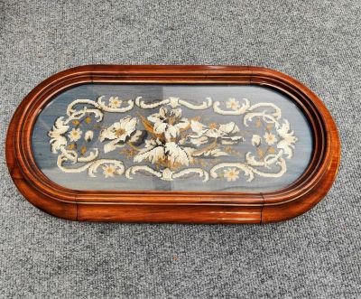Victorian walnut framed bead work