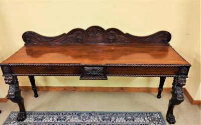 William IV irish carved mahogany serving table