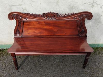 Carved mahogany william iv bench