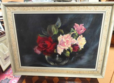Framed oil painting