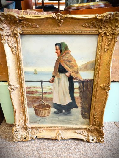19th century oil painting, oil on board, signed