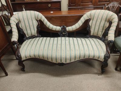 Victorian mahogany settee