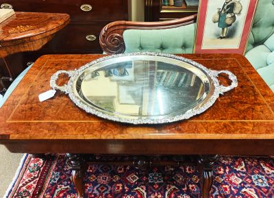 Large two handled silver plated tray