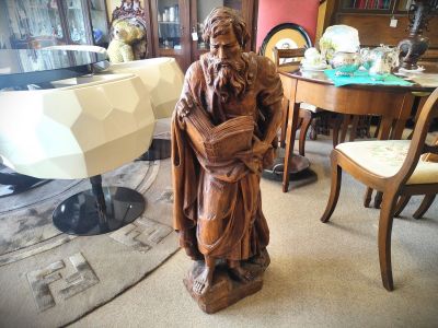 Carved oak biblical figure
