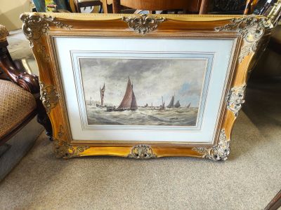 Gilt framed watercolour by thomas bush hardy