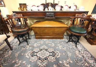 Pair of oak ships revolving chairs