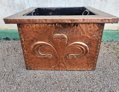 Arts & crafts copper coal box