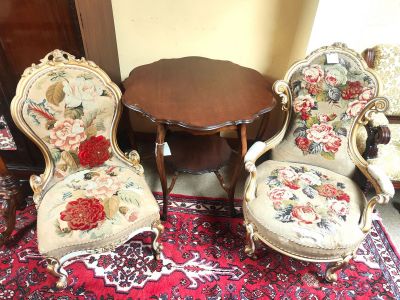Pair of victorian giltwood chairs
