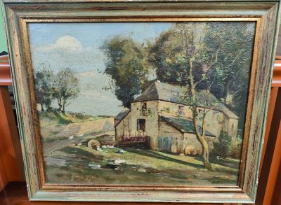 Framed scottish oil painting signed