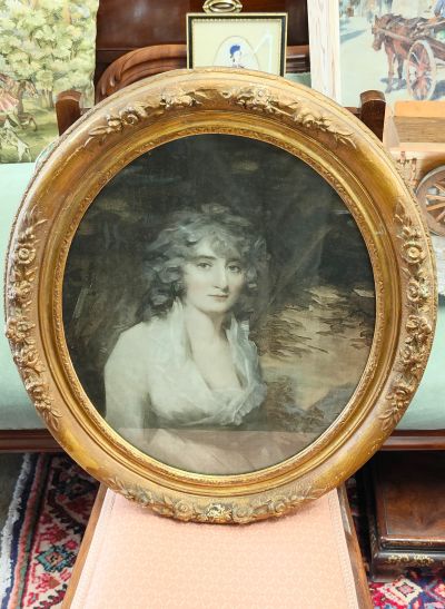 Gilt framed victorian oval print