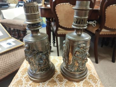 Pair of french bronze lamps