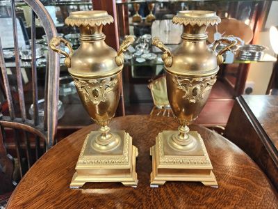 Victorian brass urns