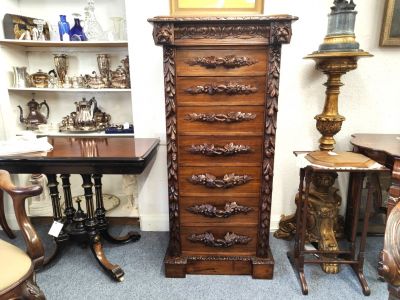 Victorian oak wellington chest of drawers