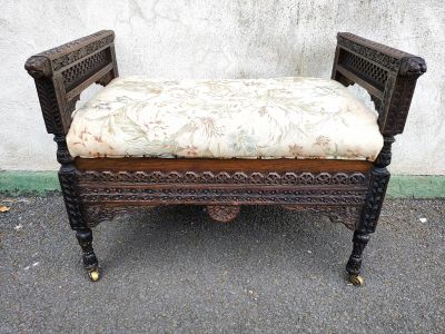 Carved wooden stool