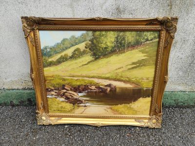Framed oil on canvas by sam mclarnon  local artist