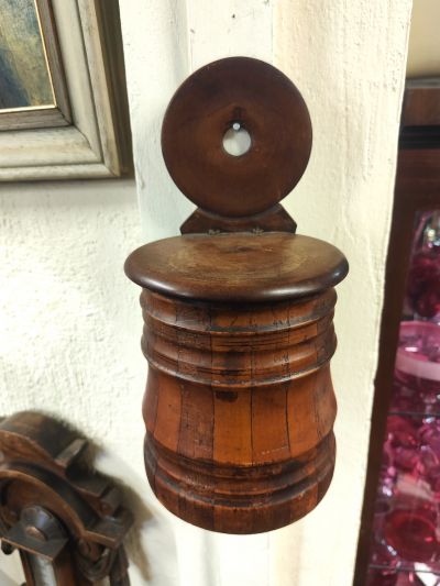 19th century wooden salt box