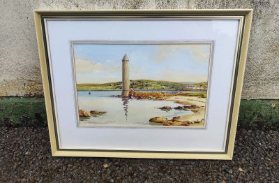 Framed watercolour by local artist sam Mclaranon