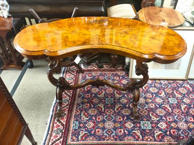 Victorian burr walnut side table