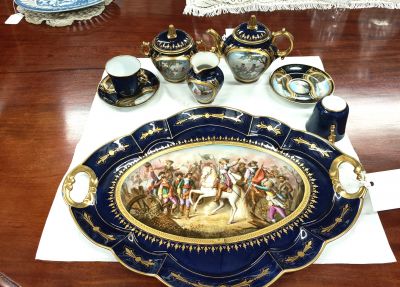 19th cnetury eight piece french porcelain breakfast set