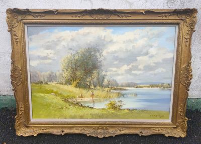 Arthur twells irish artist, oil painting