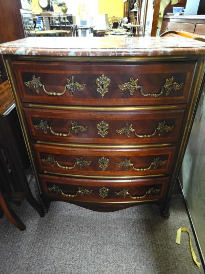 Marble top kingwood chest